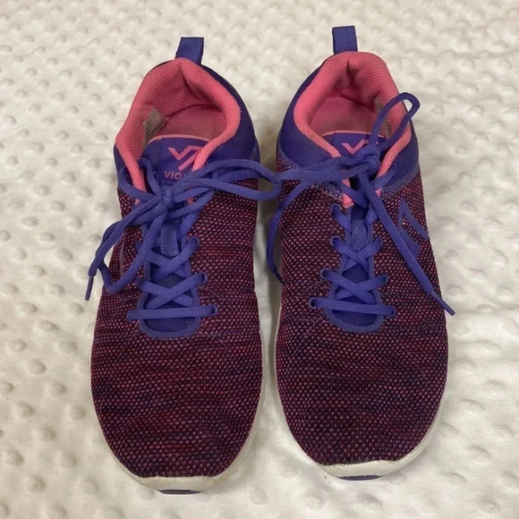 Vionic Adley Pink Purple Lace Up Fabric Athletic Shoes - Picture 3 of 12